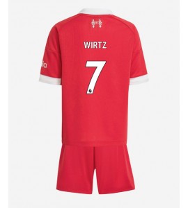 Liverpool Florian Wirtz #7 Jalkapallovaatteet Lasten Kotipeliasu 2025-26 Lyhythihainen (+ Lyhyet housut)